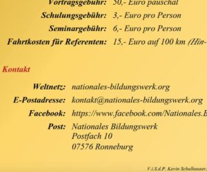 Flyer des Nationalen Bildungswerks Ronneburg von Kevin Schulhauser