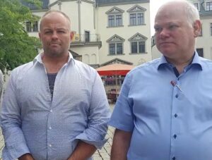 Christian Klar und sein Anwalt Detlev Funke am 31.08.2022 in Gera